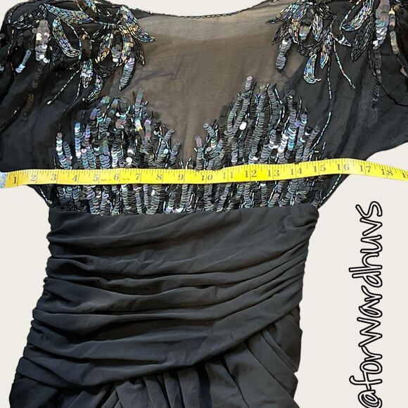 Vintage Casadei Black Dress | 1980s Glamour Revived | Size 6 - Picture 10 of 15